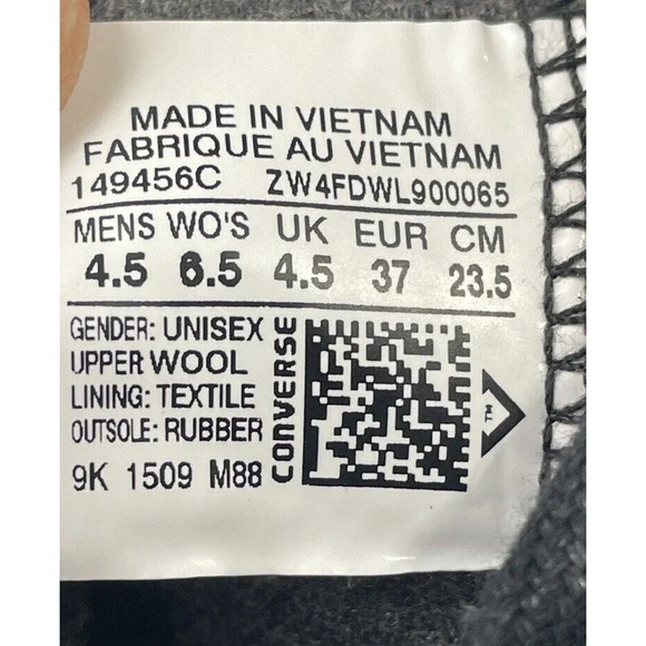 Converse X Woolrich Hi-Top Sneakers Chuck Taylor All Star Wool Size M 4.5 W 6.5 - Picture 15 of 16